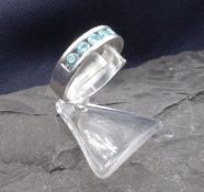 RING MIT AQUAMARIN - 925er Silber