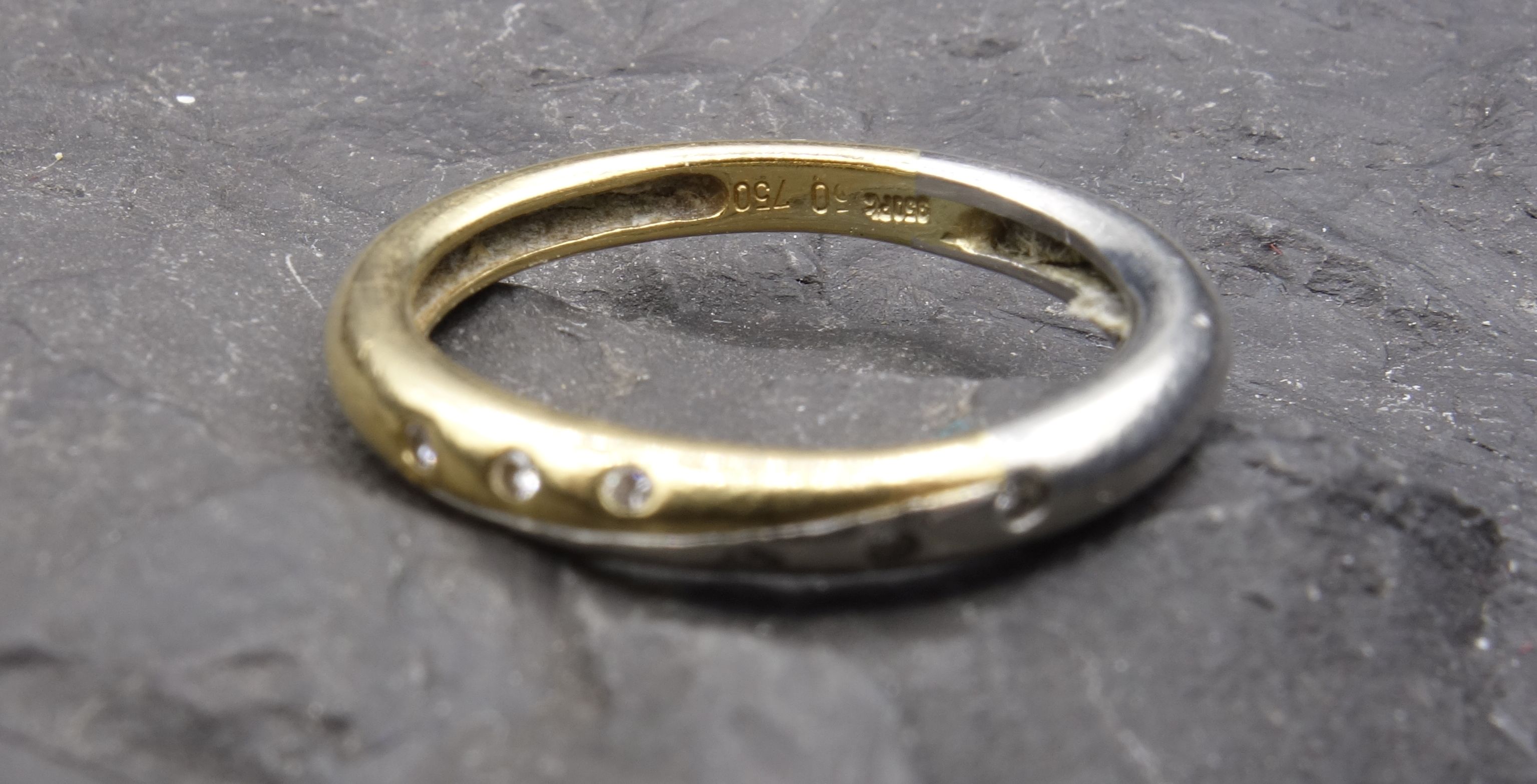 RING - 750 yellow gold and platinum - Image 3 of 3