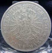 5 MARK DEUTSCHES REICH 1876 HAMBURG