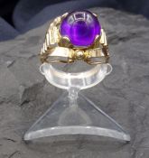 RING MIT AMETHYST - 585er Gelbgold