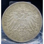 SILBERMÜNZE VON 1906: Fünf Mark