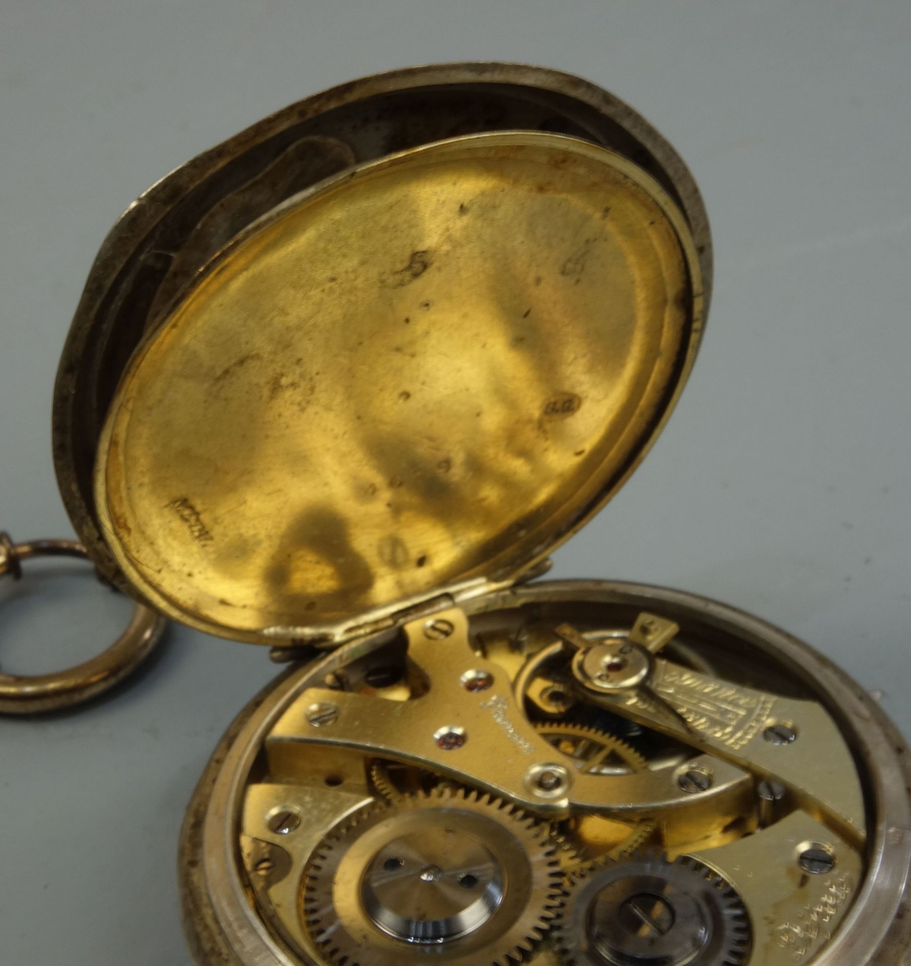 SILVER POCKET WATCH WITH POCKET WATCH CHAIN - Image 3 of 3