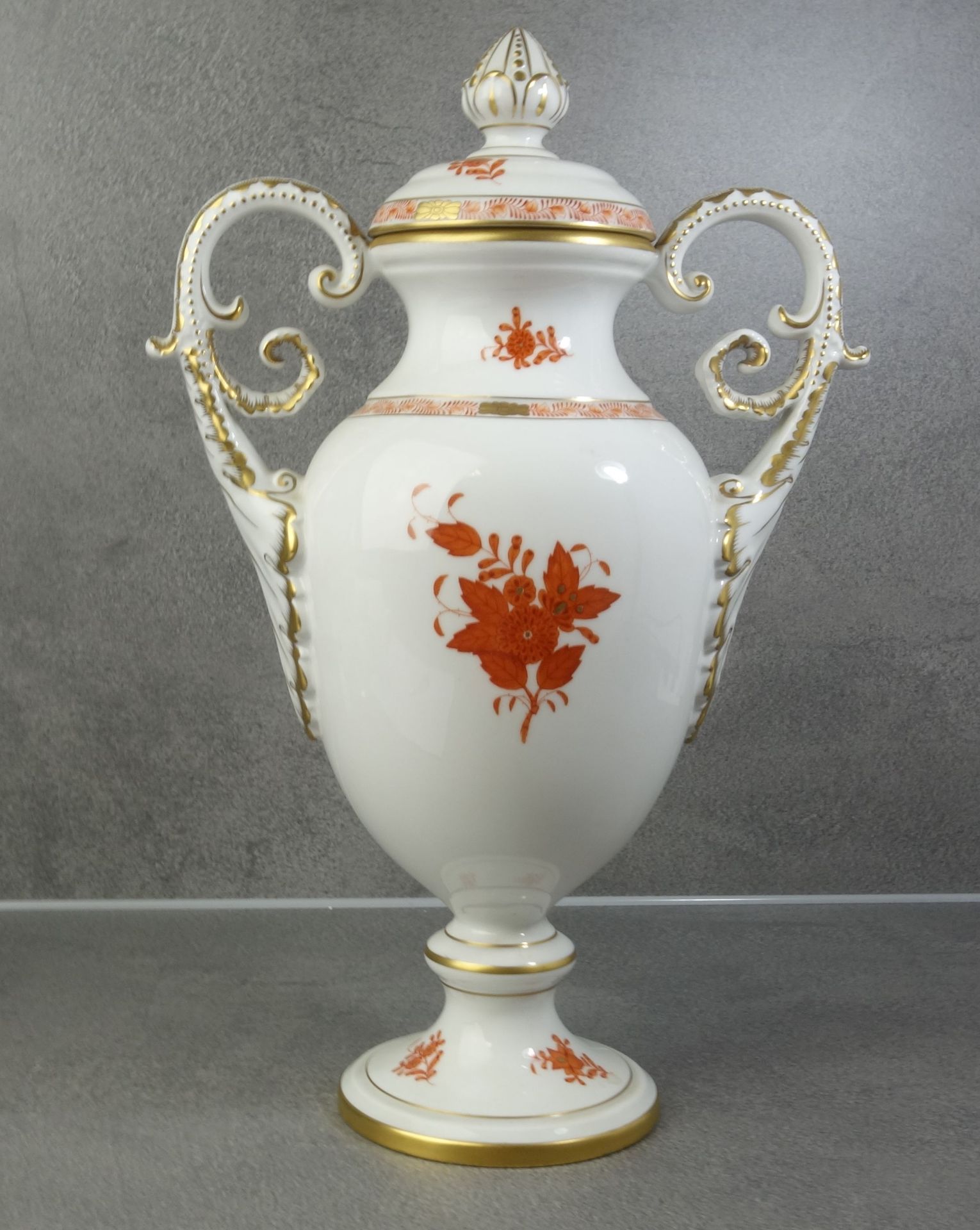 HEREND DECKELVASE "APPONYI ORANGE"