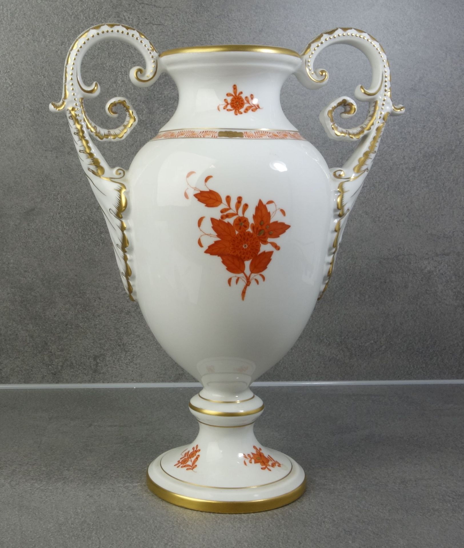 HEREND DECKELVASE "APPONYI ORANGE" - Bild 4 aus 5