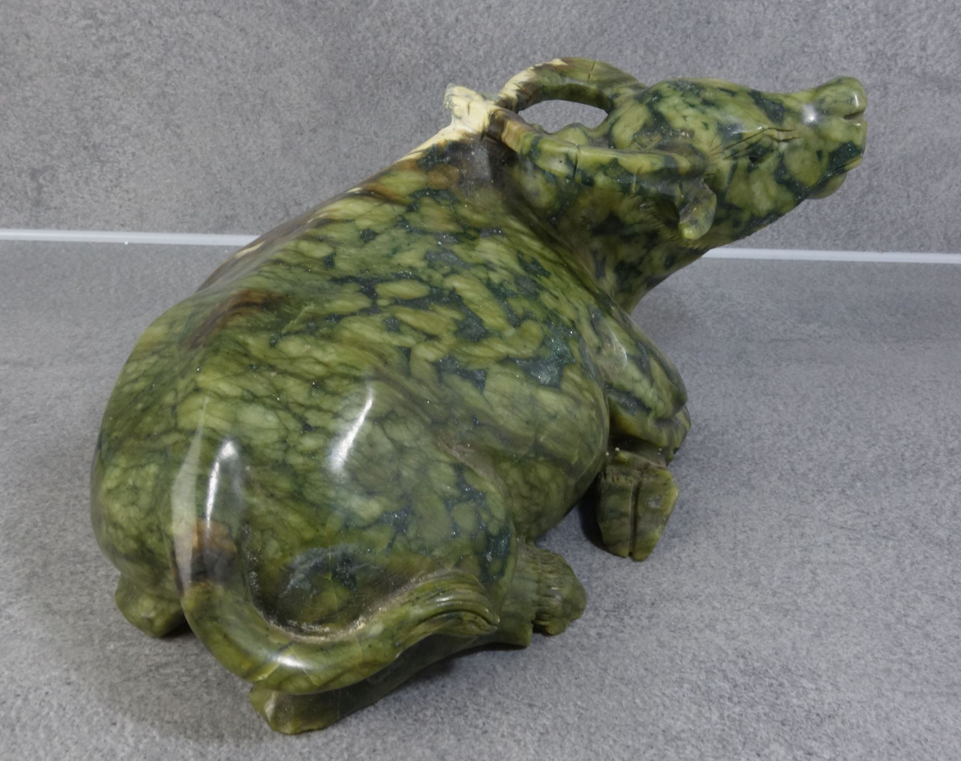 JADE SCULPTURE "LYING WATER BUFFALO" - Image 4 of 4