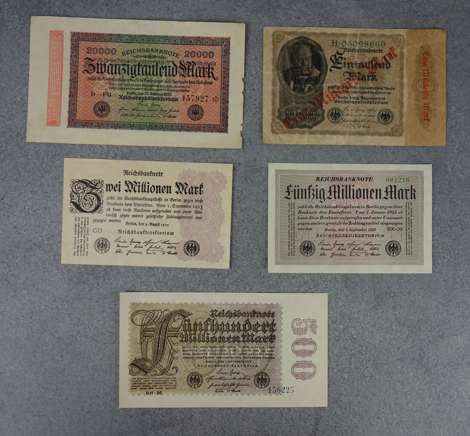 KONVOLUT REICHSBANKNOTEN / GROSSNOTGELD - Bild 6 aus 12