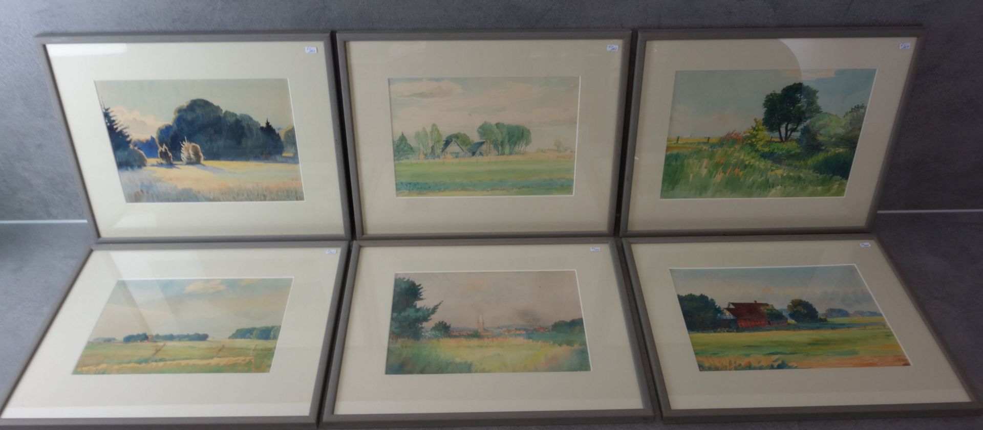 6 THEODOR DOEBNER - WATERCOLORS AND 2 DRAWINGS