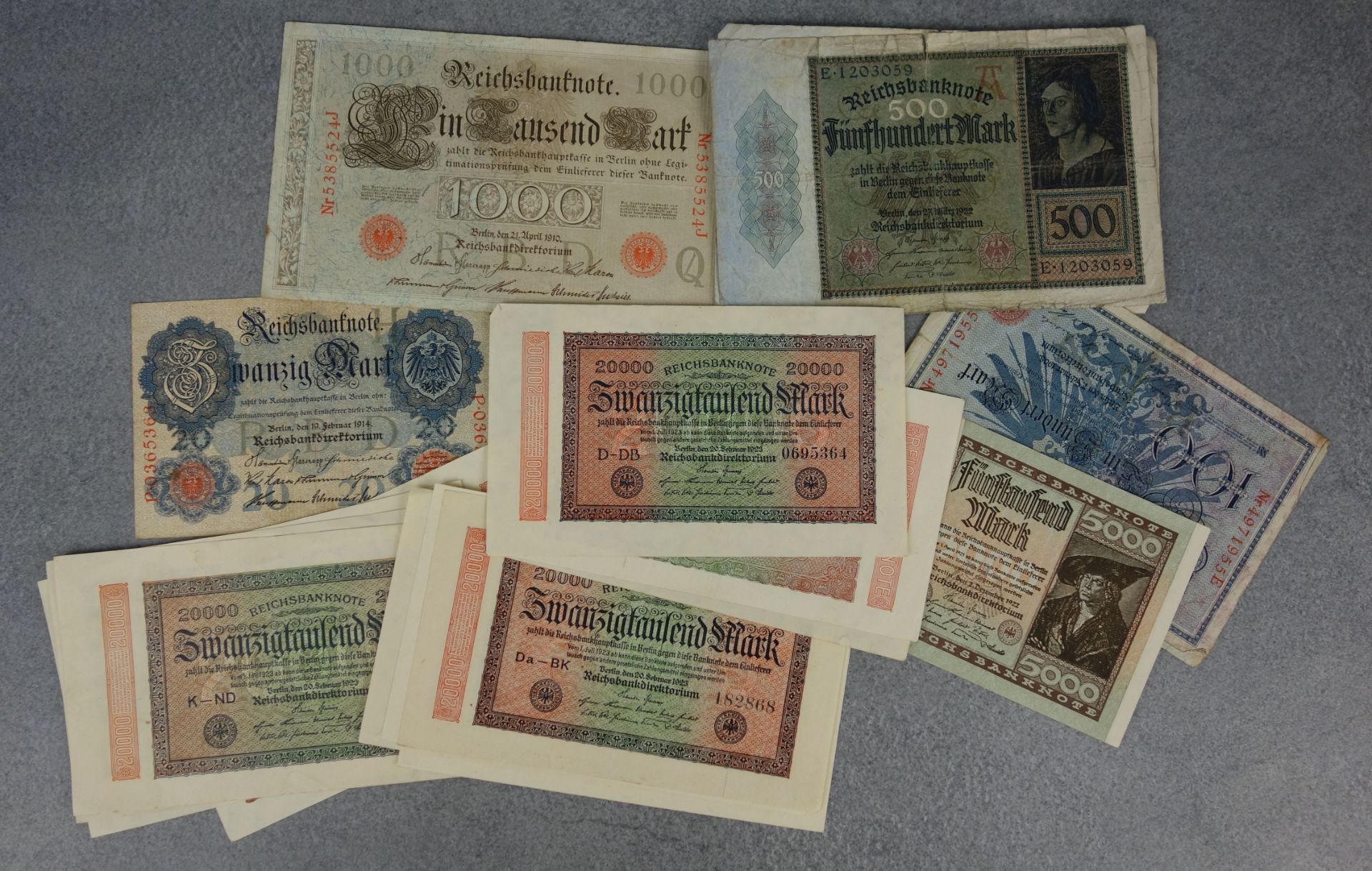 COLLECTION OF PAPER MONEY / BANKNOTES / MONEY BONDS - GERMAN REICHSBANKNOTEN (MARK) - Image 12 of 13