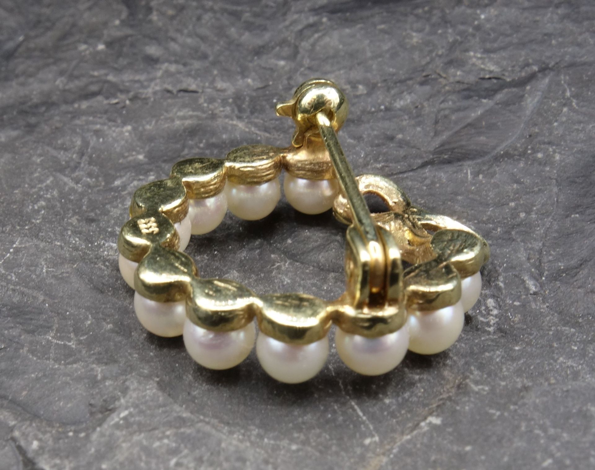 PEARL BROOCH - 8 ct. yellow gold - Image 4 of 5