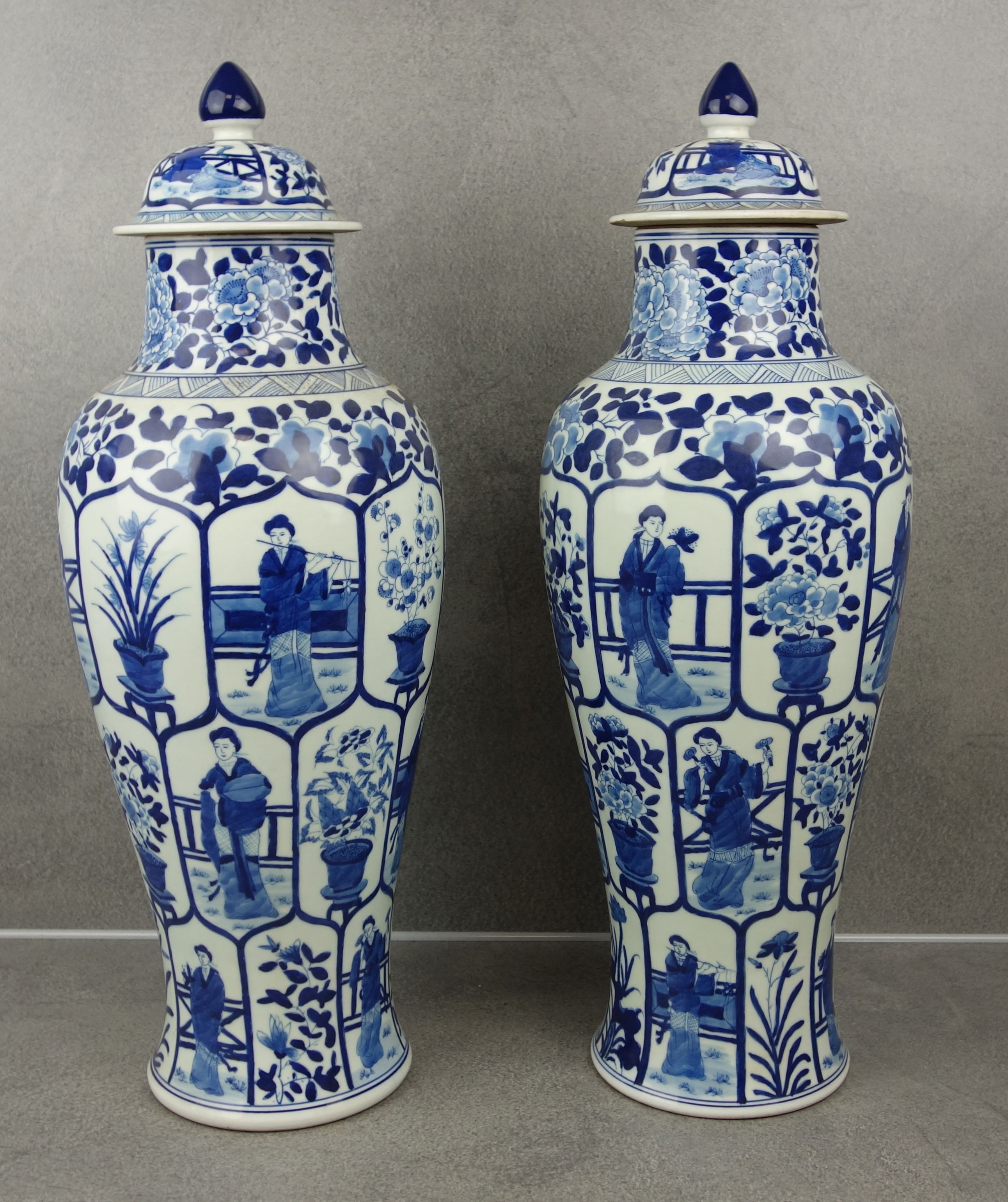 PAIR OF LID VASES - Image 3 of 8