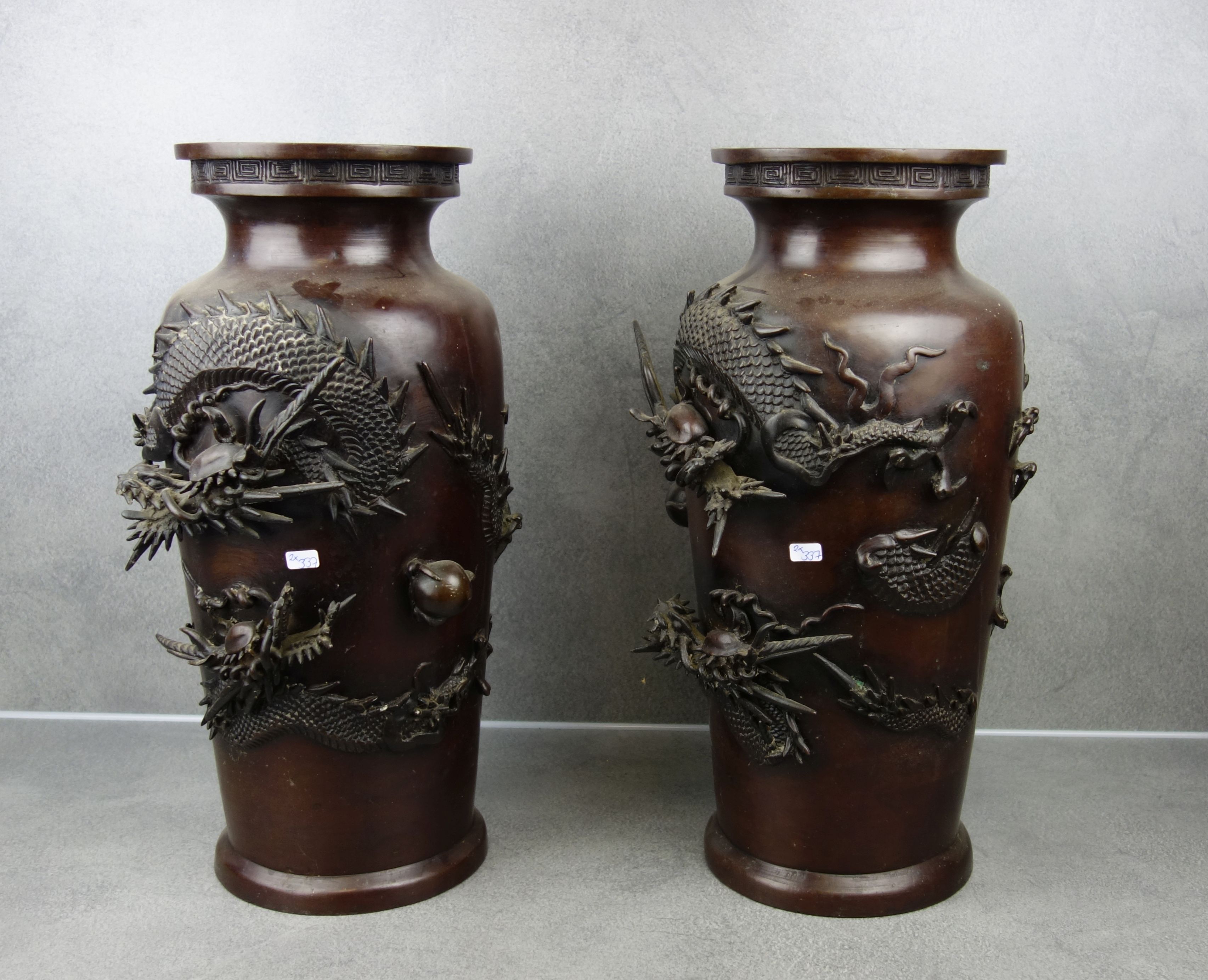 VASES WITH DRAGON MOTIVES