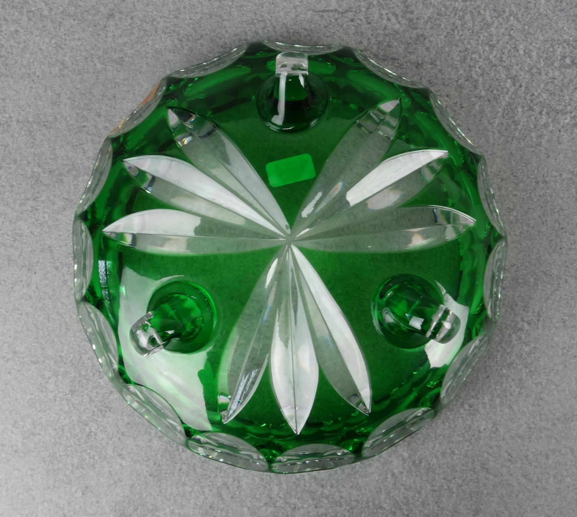 GREEN LEAD CRISTAL BOWL - Image 3 of 3