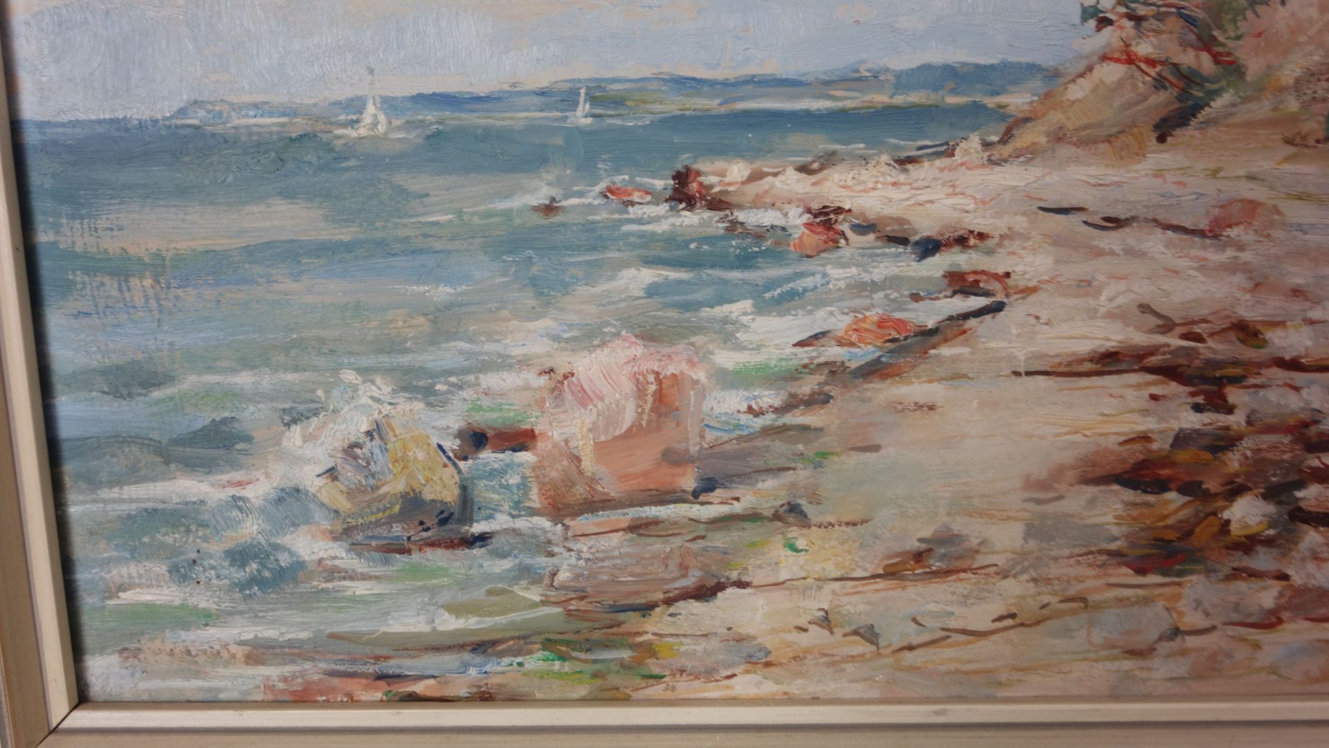 MATERN, HANS WERNER (1906 Rostock- 1996 Lübeck) - PAINTING: "Coastal Landscape / Steep Coast" - Image 5 of 9