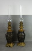 PAIR OF PETROLEUM LAMPS