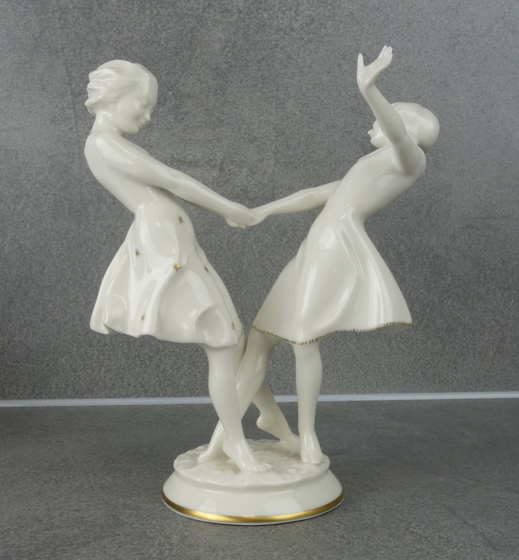 CARL WERNER PORCELAIN FIGURES: "DANCING GIRLS" - Image 3 of 5