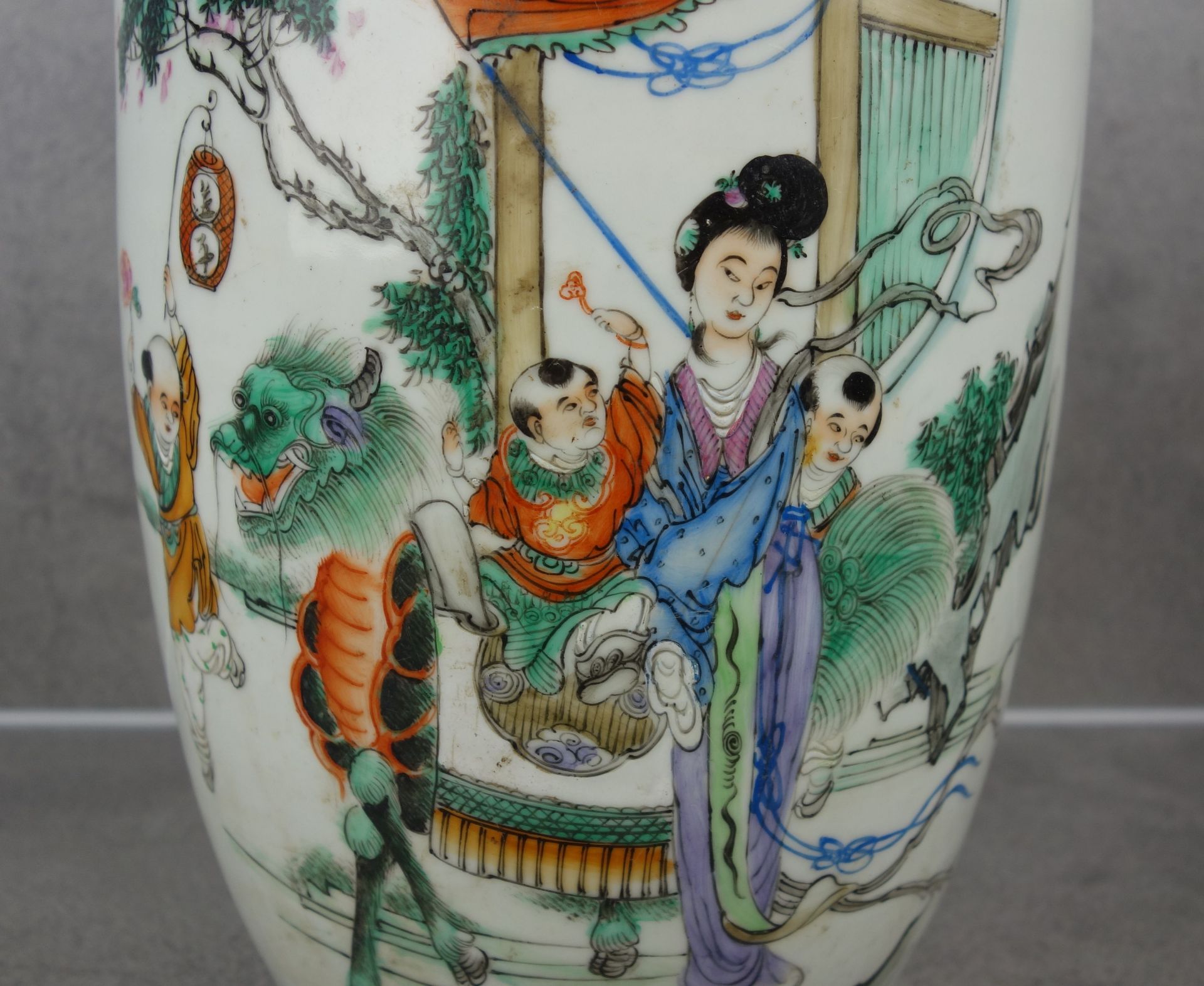 VASE WITH FAMILY SCENE - Image 2 of 10