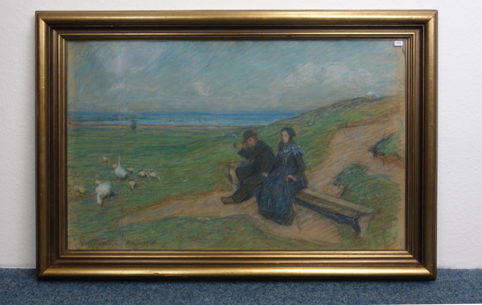 VIGGO JOHANSEN - PASTEL "COASTAL LANDSCAPE ON AMAGER"