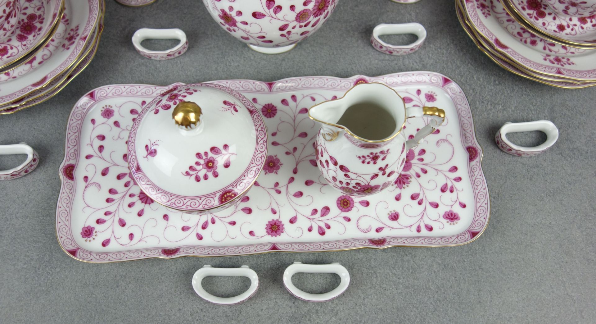 COFFEE - OR TEA SERVICE "OLD TENDRIL RED" - Image 3 of 10