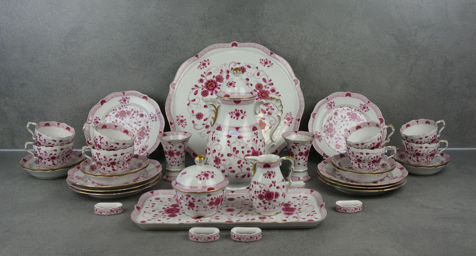 COFFEE - OR TEA SERVICE "OLD TENDRIL RED" - Image 2 of 10