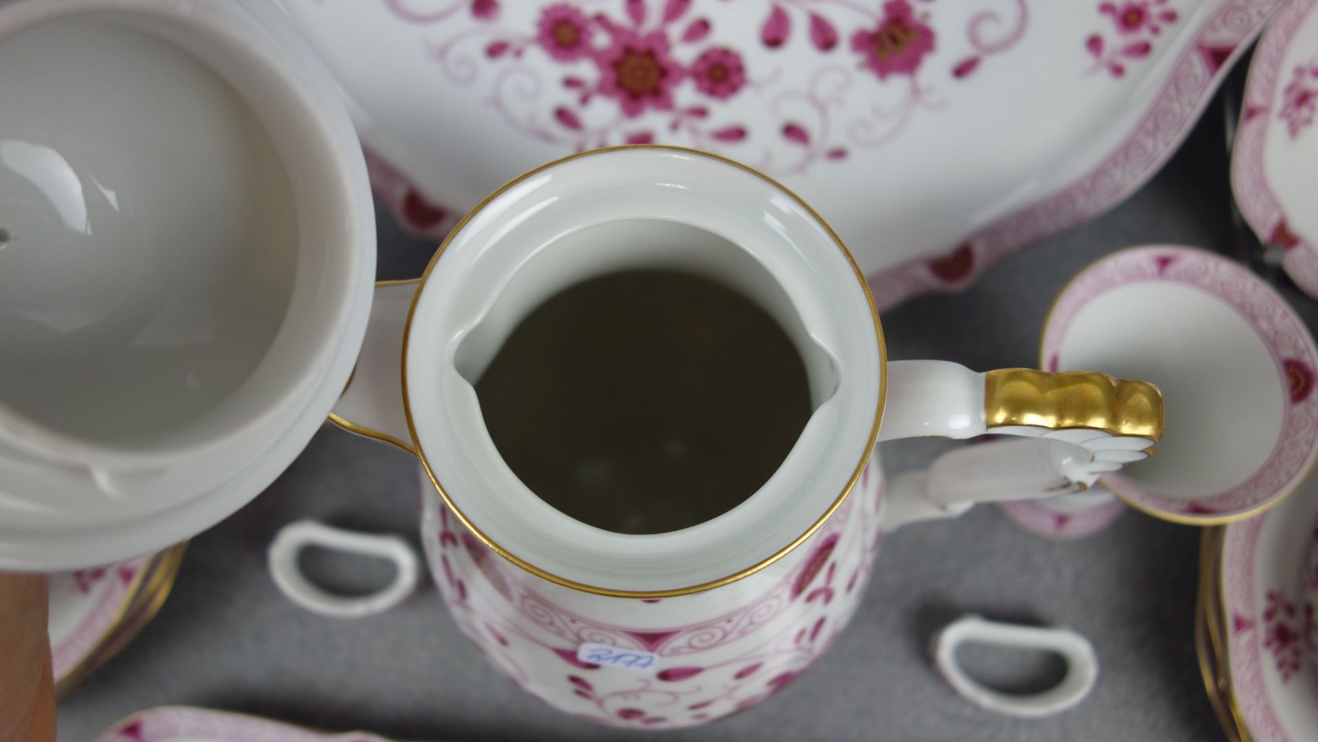 COFFEE - OR TEA SERVICE "OLD TENDRIL RED" - Image 6 of 10