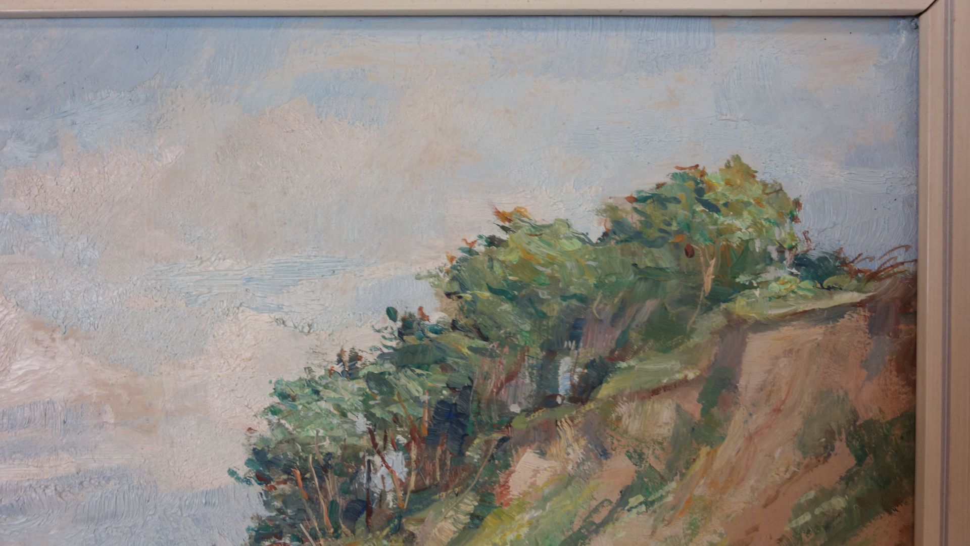 MATERN, HANS WERNER (1906 Rostock- 1996 Lübeck) - PAINTING: "Coastal Landscape / Steep Coast" - Image 3 of 9