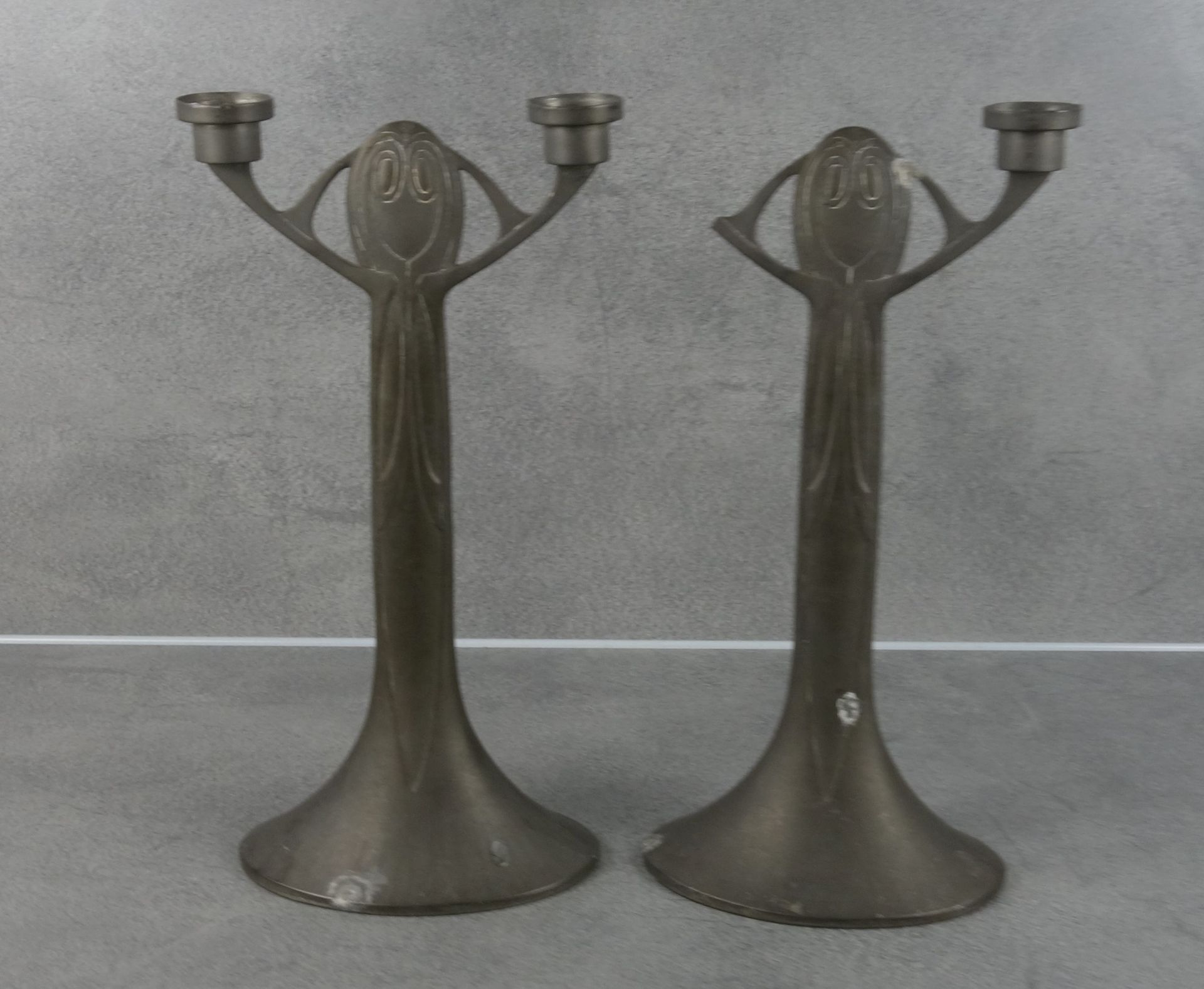 PAIR OF JOSEF MARIA OLBRICH CANDLE STANDS - Image 3 of 4