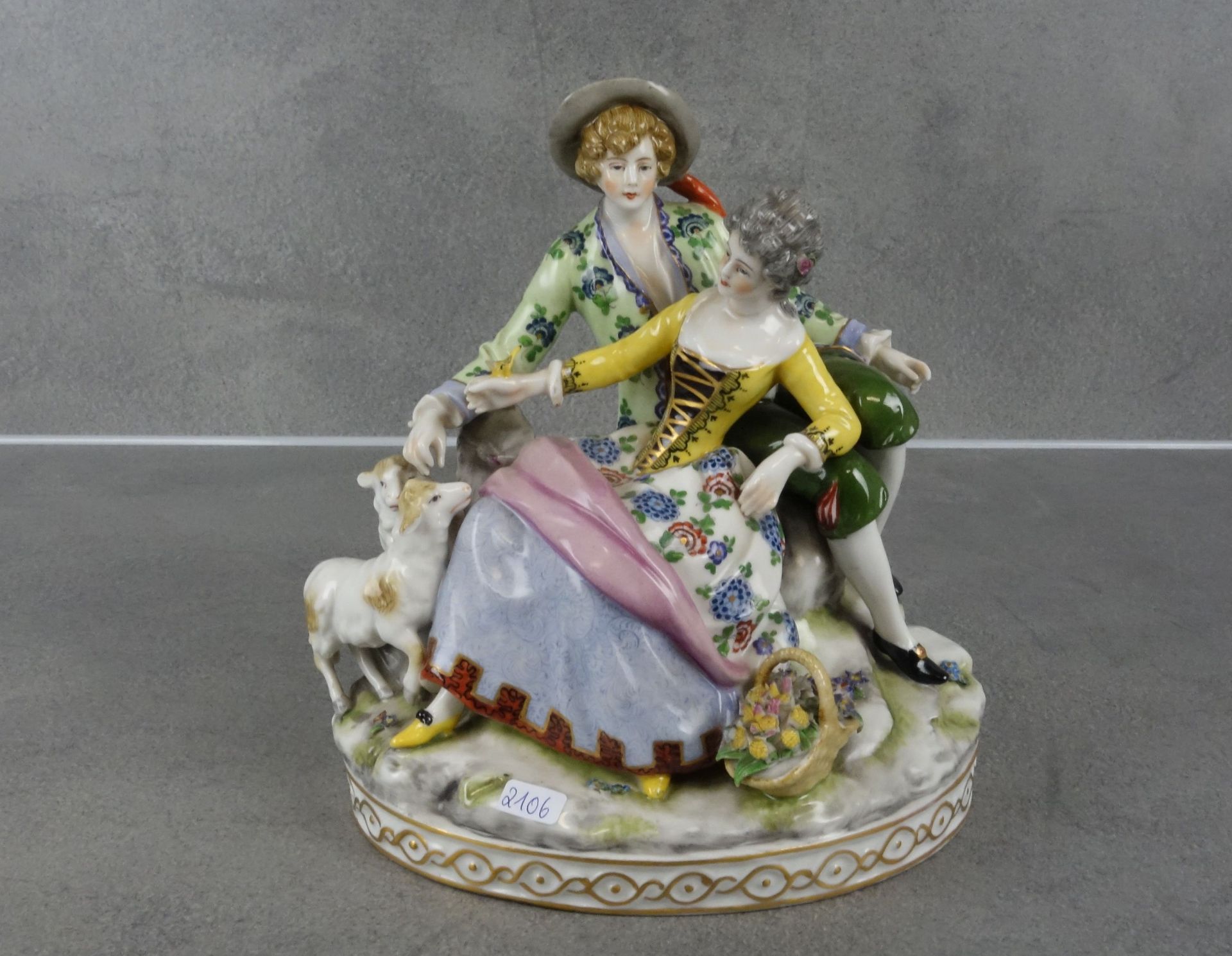 PORCELAIN FIGURE GROUP "Shepherd scene / Pastoral",