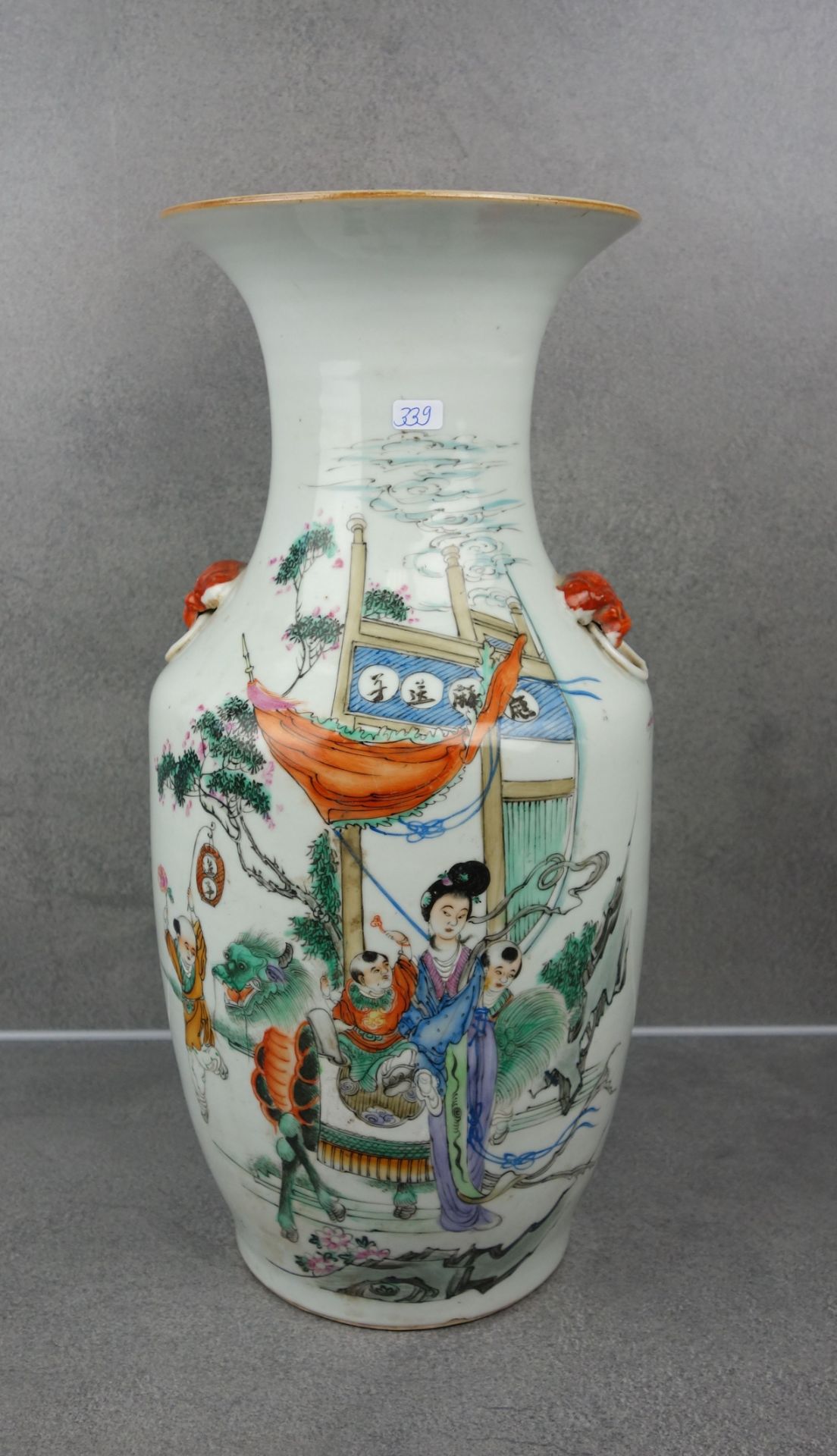 VASE WITH FAMILY SCENE