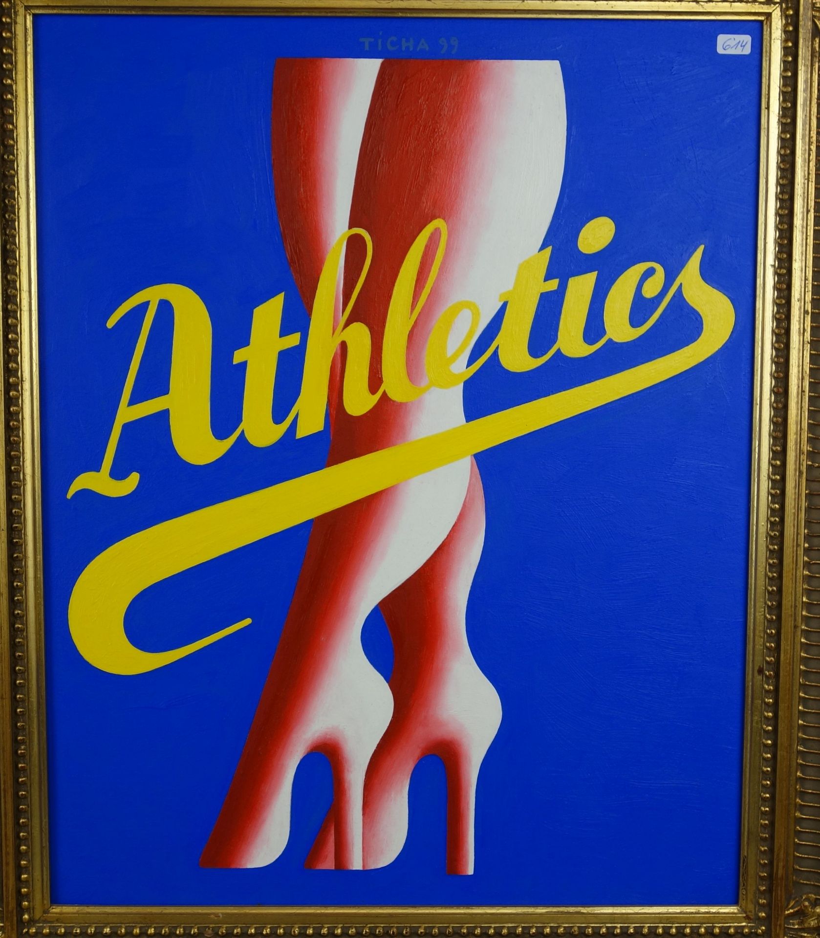 HANS TICHA PAINTING "ATHLETICS" - Image 2 of 4