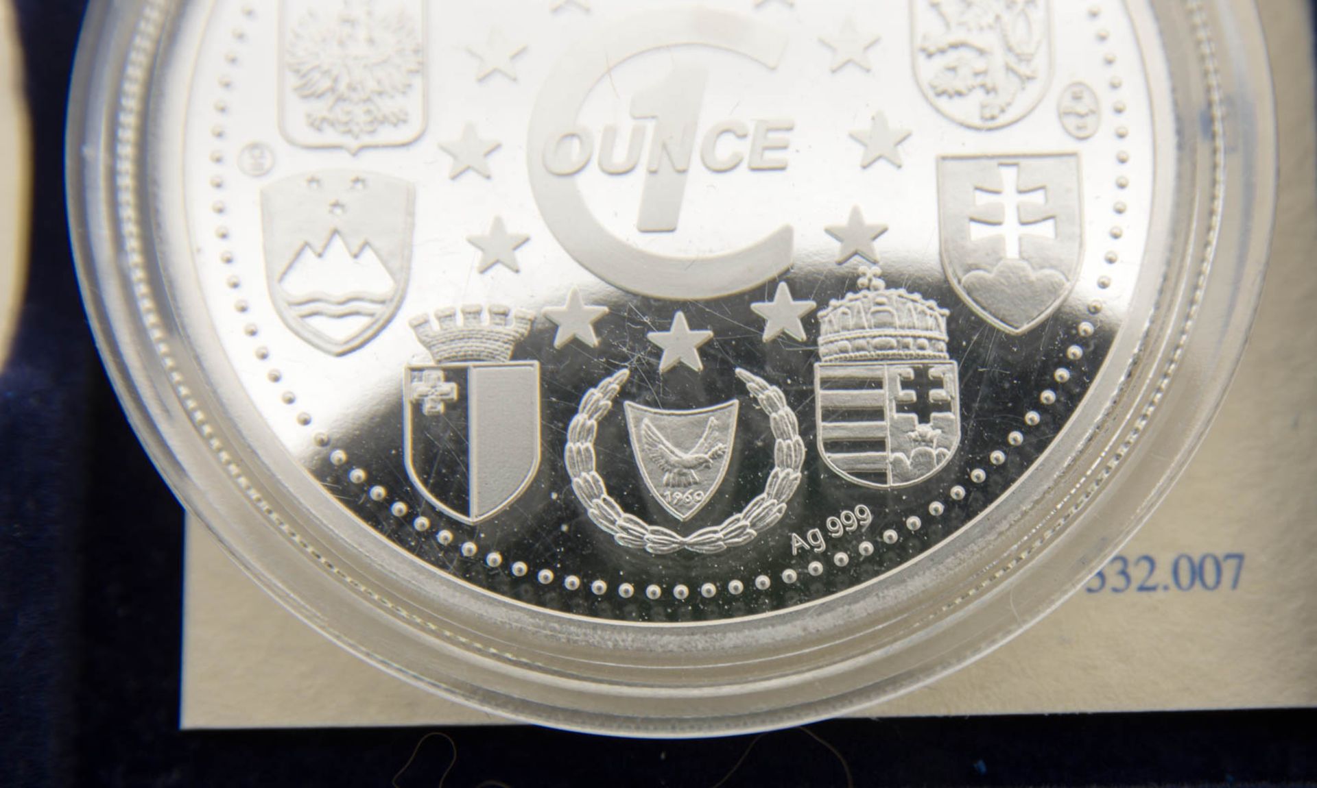 Anlageposten Silber 40 Unzen.3 Schatullen mit ingesamt 40 Unzen-Medaillen "Europa" in - Bild 5 aus 5