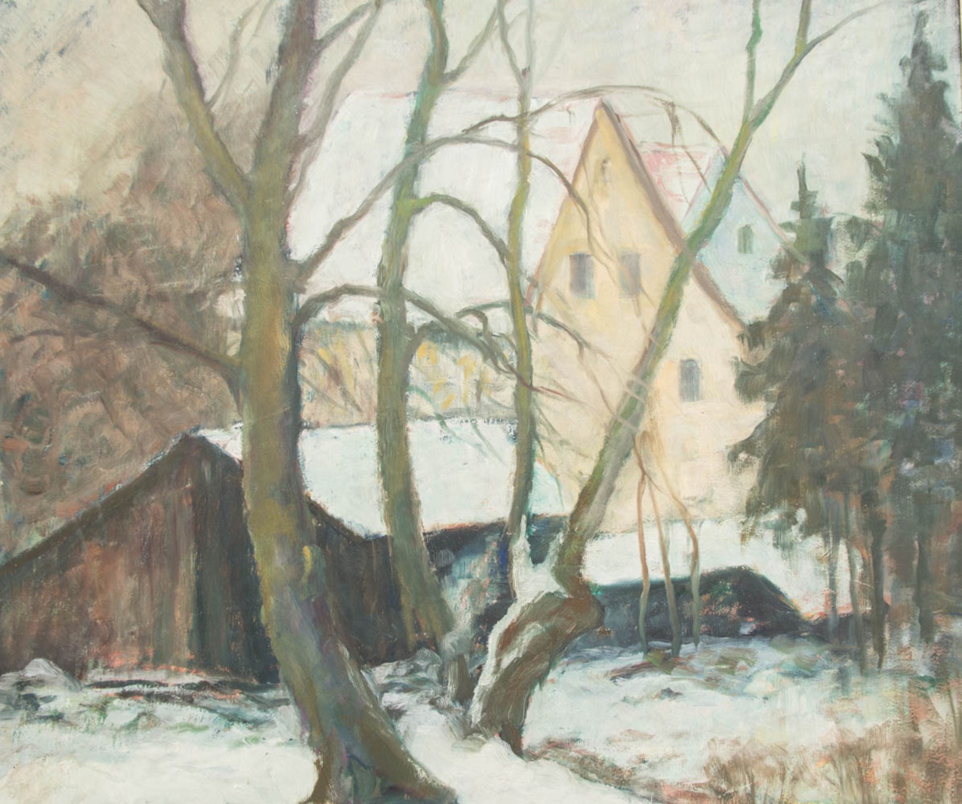 Walter Strich-Chapell, Winterabend, Öl auf Platte, 1951.Unten rechts datiert, 51, ger - Bild 2 aus 7