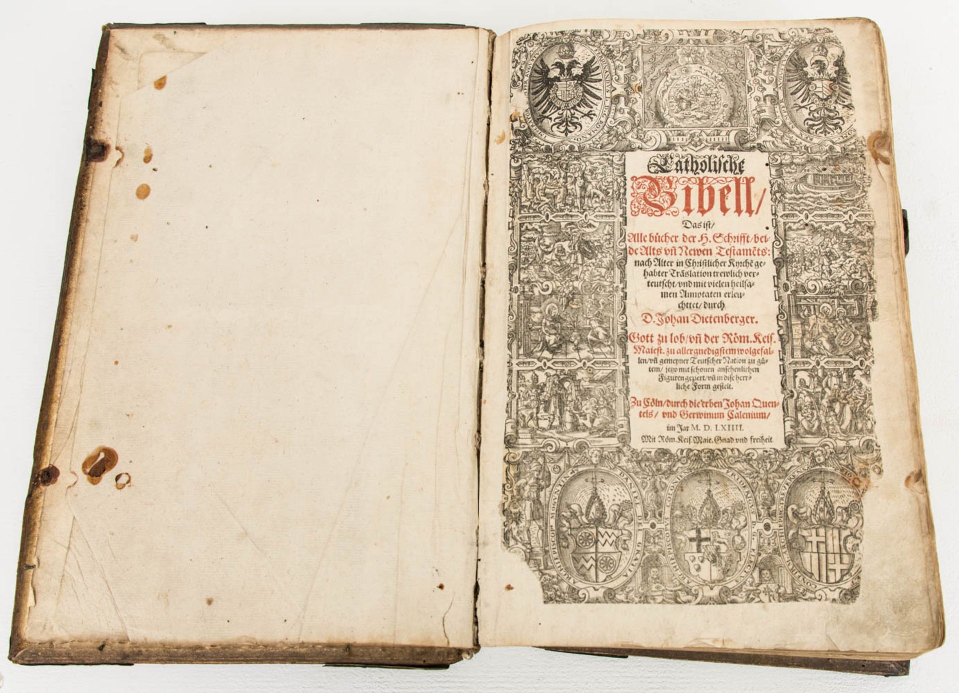 Katholische Bibel, Johann Dietenberger 1564.In geprägtem Lederinband gefasst. Fur - Bild 10 aus 12