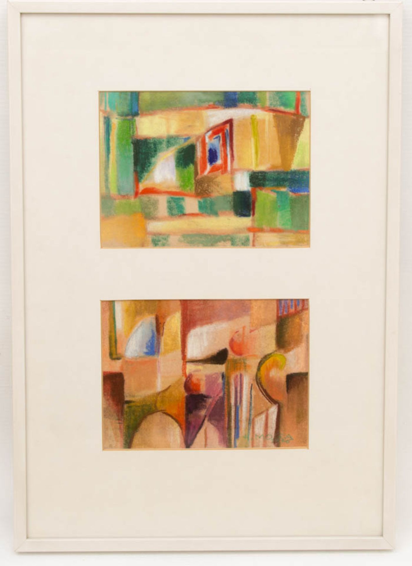 Herta Mora, Paar Abstrakte Kompositionen, Acryl auf Bütte, 20. Jh.Unten rechts signie - Bild 2 aus 6