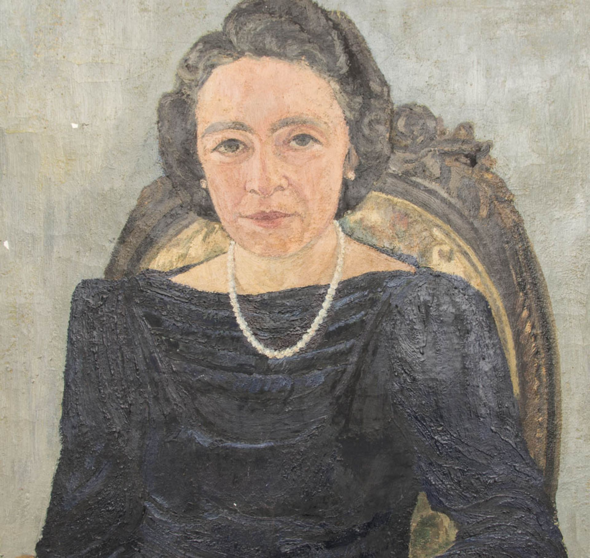 Hildegard Ruth, Portrait der Lilli Maerklin, Öl auf Leinwand, 1946.Unten rechts signi - Bild 2 aus 7