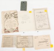 Urkunden und Besitzzeugnisse aus dem 1.WK.Leutnant Albin Koch, 3. Kavallerie Division,