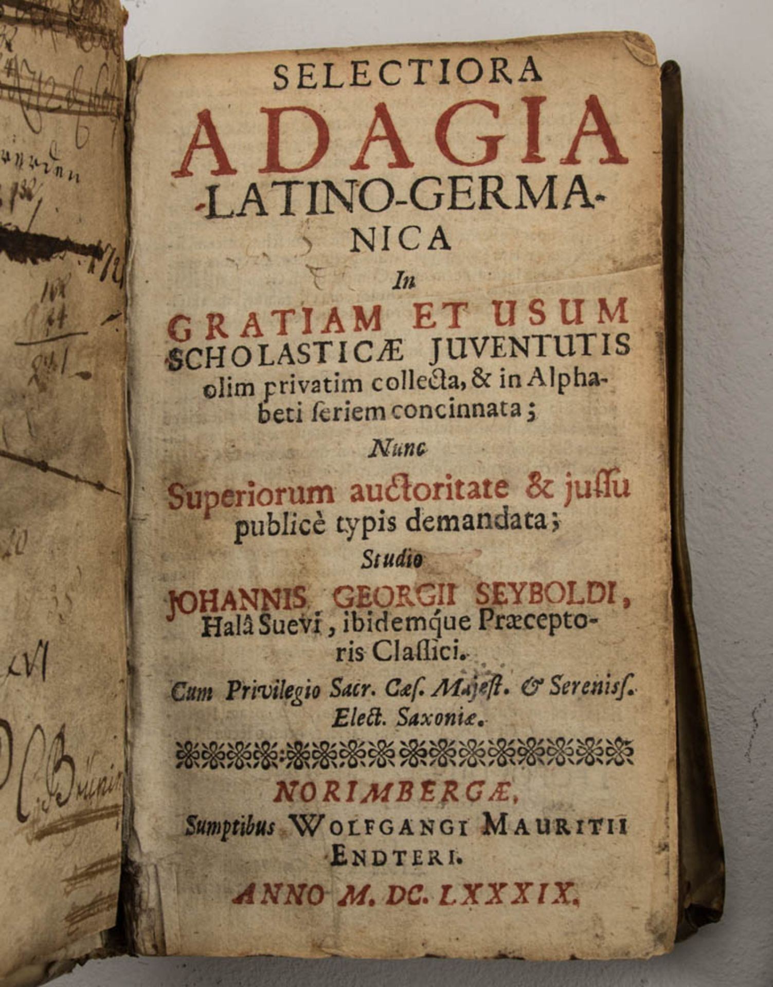 Konvolut antiker Bücher, 17.- 19. Jh.Annales Mundi 1663. Adagia in Deutsch und La - Bild 4 aus 8
