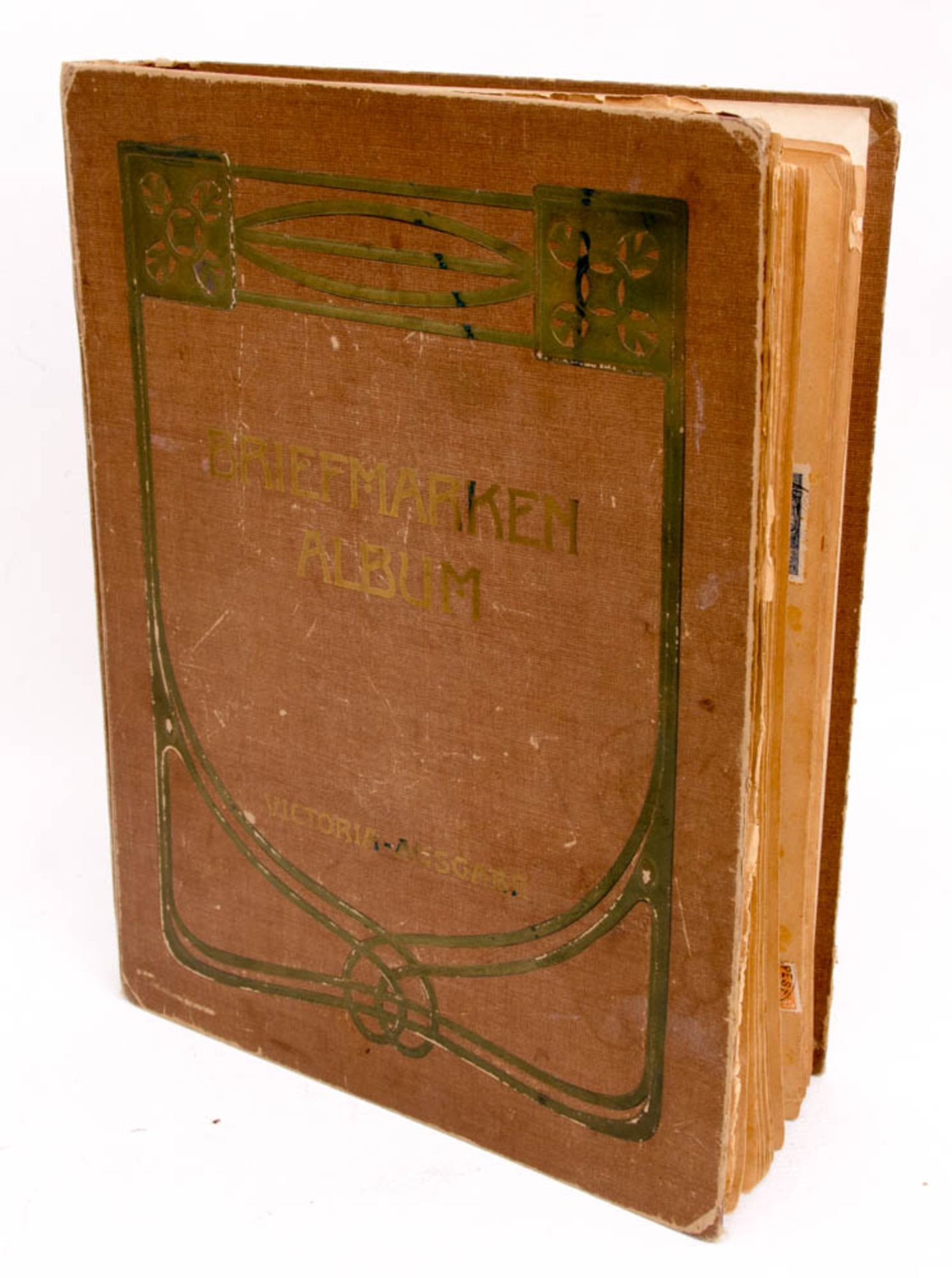Schaubeck Album 1909.Historische Briefmarkensammlung.Schweres Schaubeckalbum (Einb