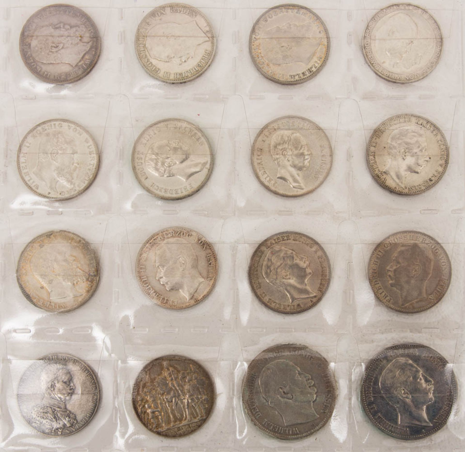Silbermünzen Kaiserreich 16 Stück.16 Großsilbermünzen Deutsches Kaiserreich:5