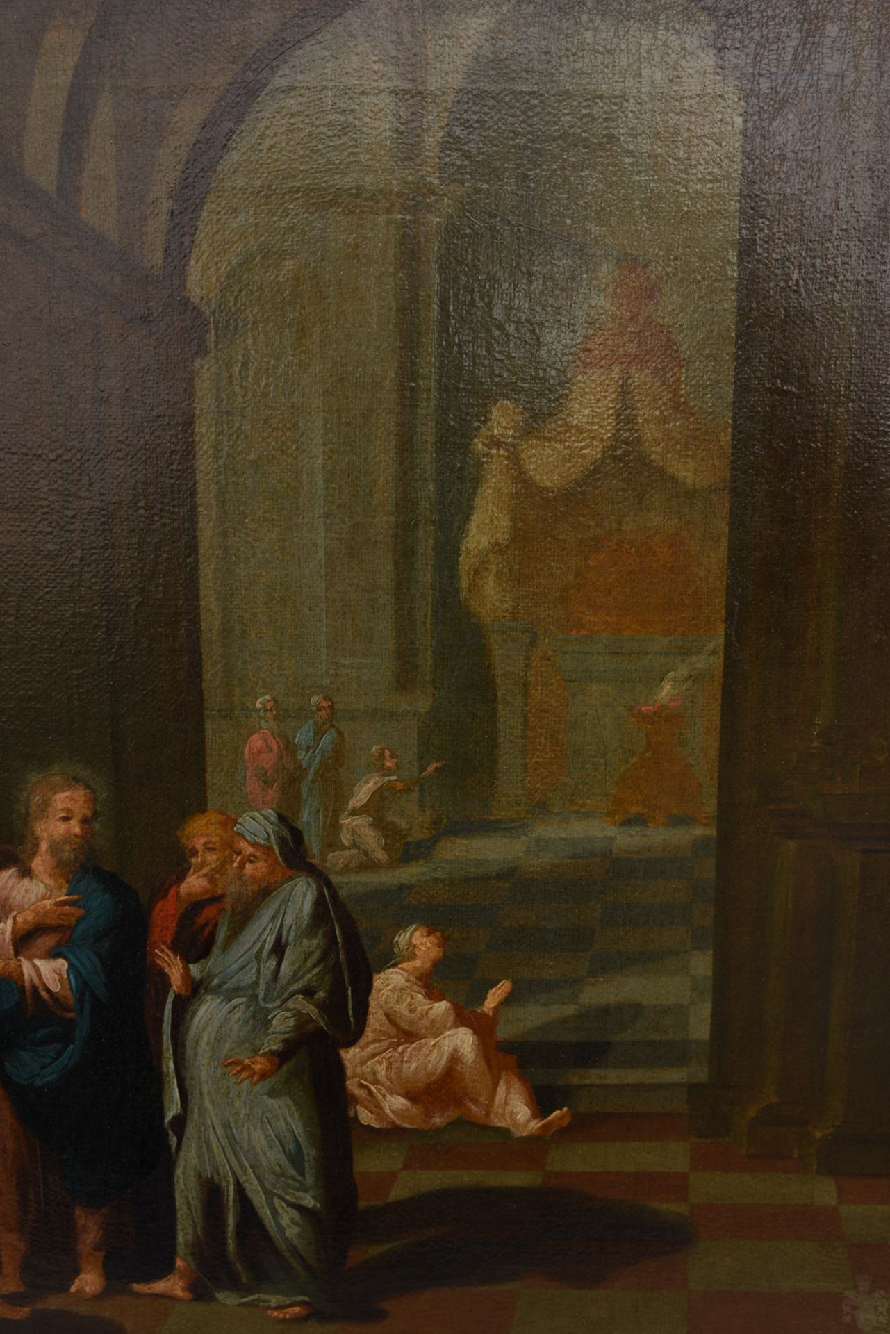 Alter Meister, Jesus im Tempel, Öl auf Leinwand, gerahmt, um 1700.Gemälde eines alt - Bild 6 aus 7