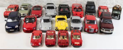 Konvolut von 20 Modellautos.Verschiedene Ausführungen, u.a. Porsche, Ferrari, Mercede