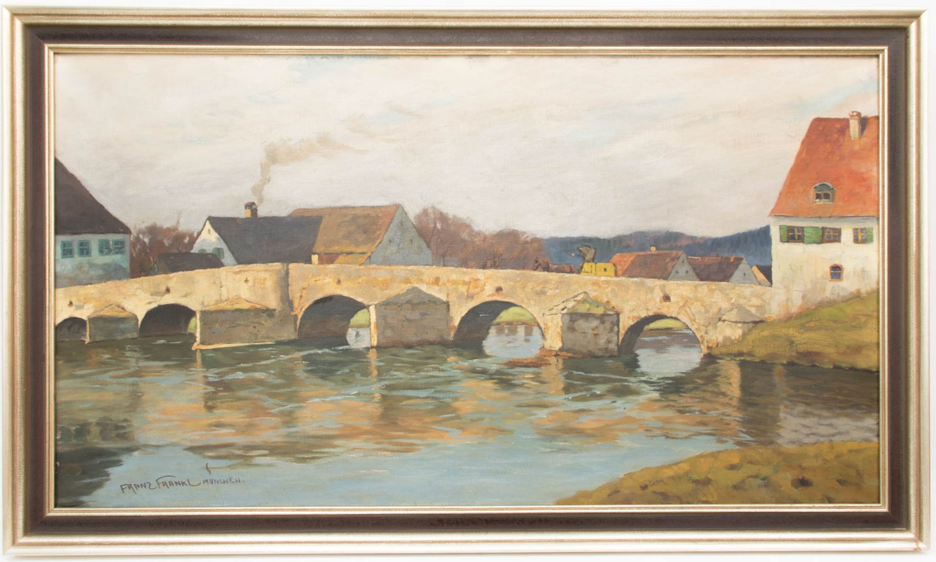 Franz Frankl, Die Brücke, Öl auf Leinwand, 20. Jh.Franz Frankl (1881 - 1940).Unt