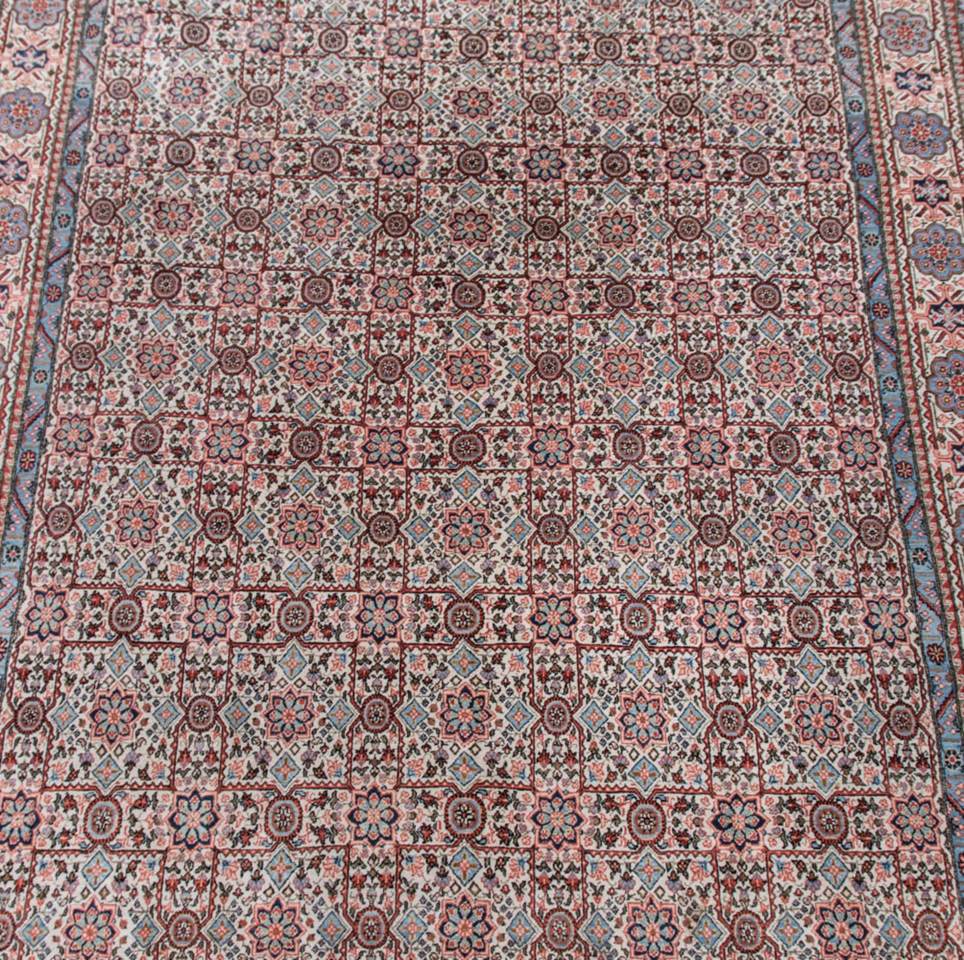 Großer Teppich in rot und blau, Baumwolle.360 x 337 cm - Bild 3 aus 8