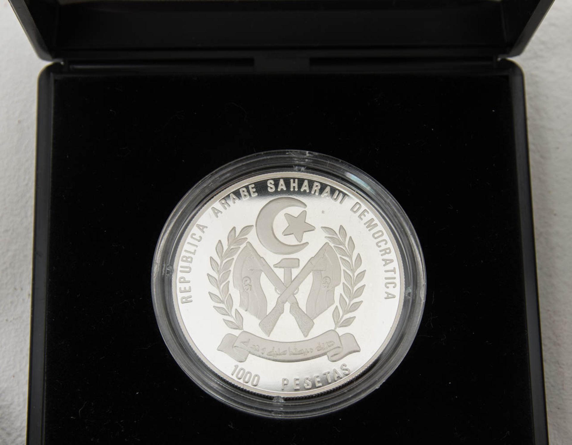 Sammlung Silbermünzen Europa.6 Stück gekapselt, PP mit Etui.2 x 100 Francs Frank - Bild 2 aus 4