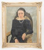 Hildegard Ruth, Portrait der Lilli Maerklin, Öl auf Leinwand, 1946.Unten rechts signi