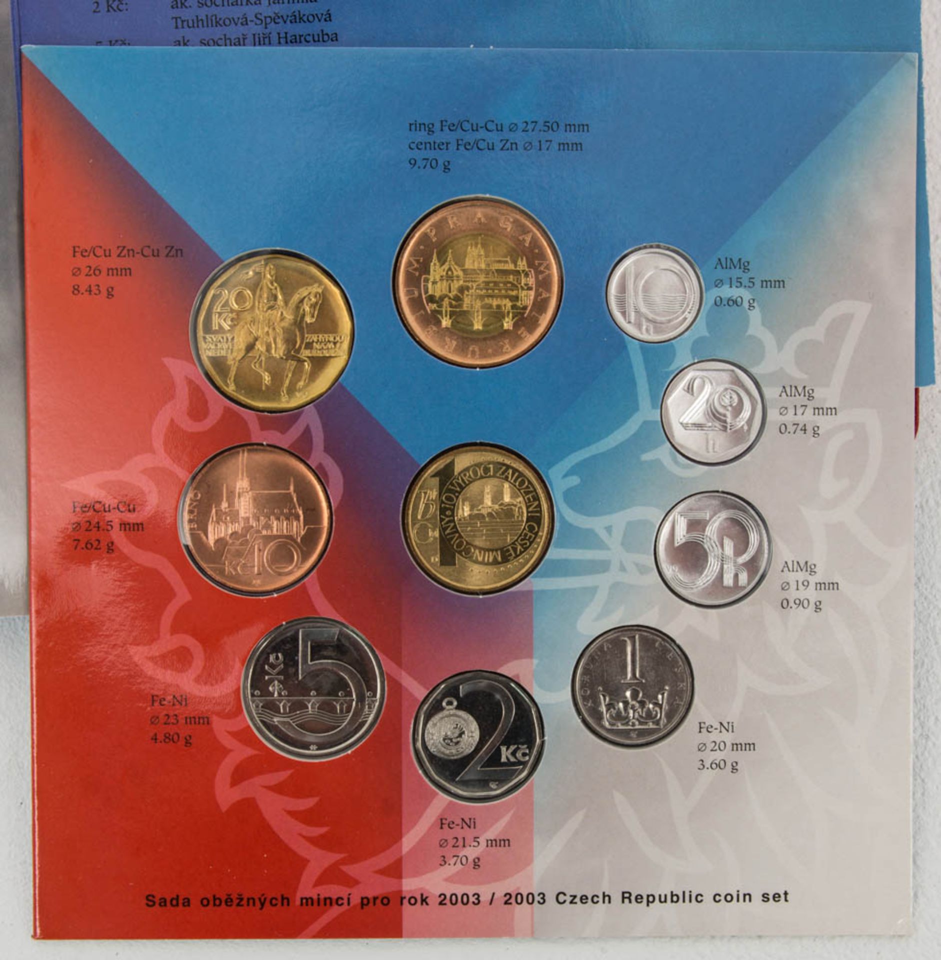 Tschechien: 2x KMS 2003.Kursmünzensätze Tschechien:KMS 10 Jahre Tschechische Kro - Bild 3 aus 3