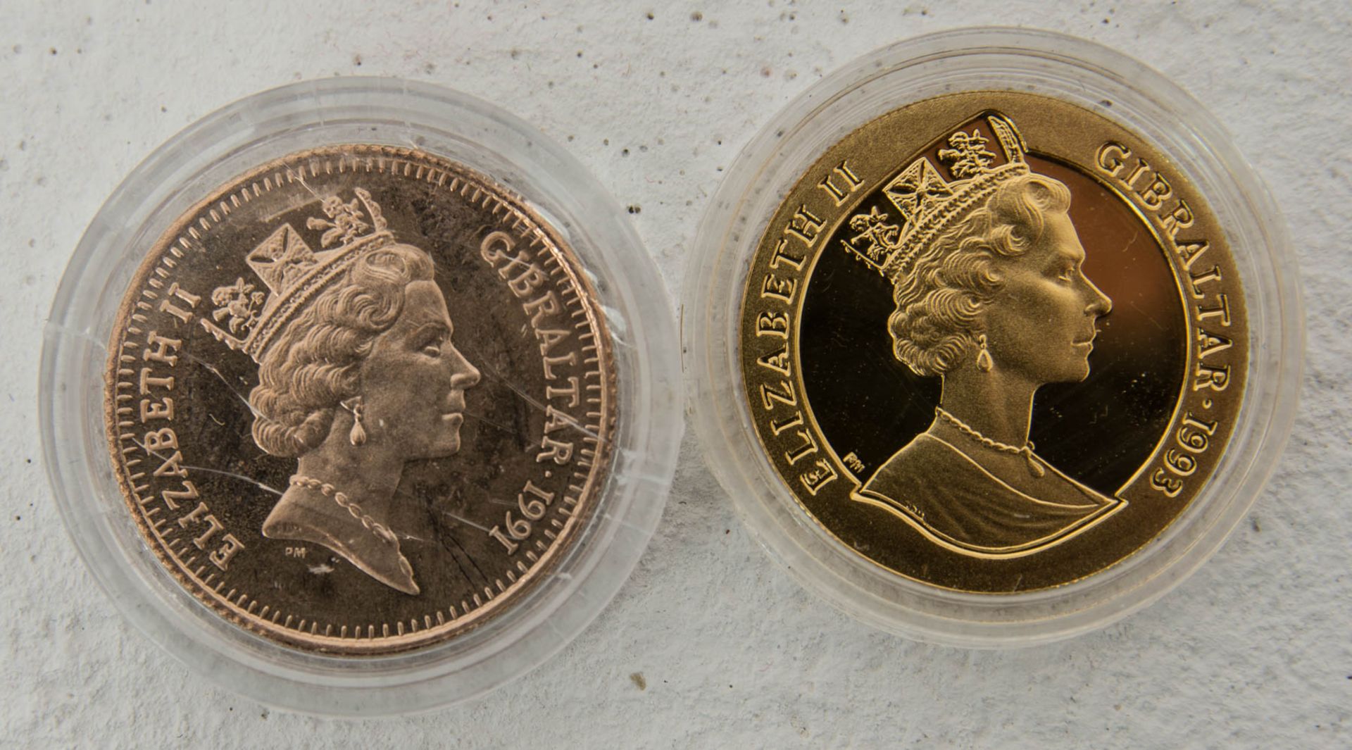 4 Goldmünzen/-medaillen Gibraltar, ... 24,88 g Feingold.Gibraltar: 70 ECU 6,22 g Fein - Bild 3 aus 4