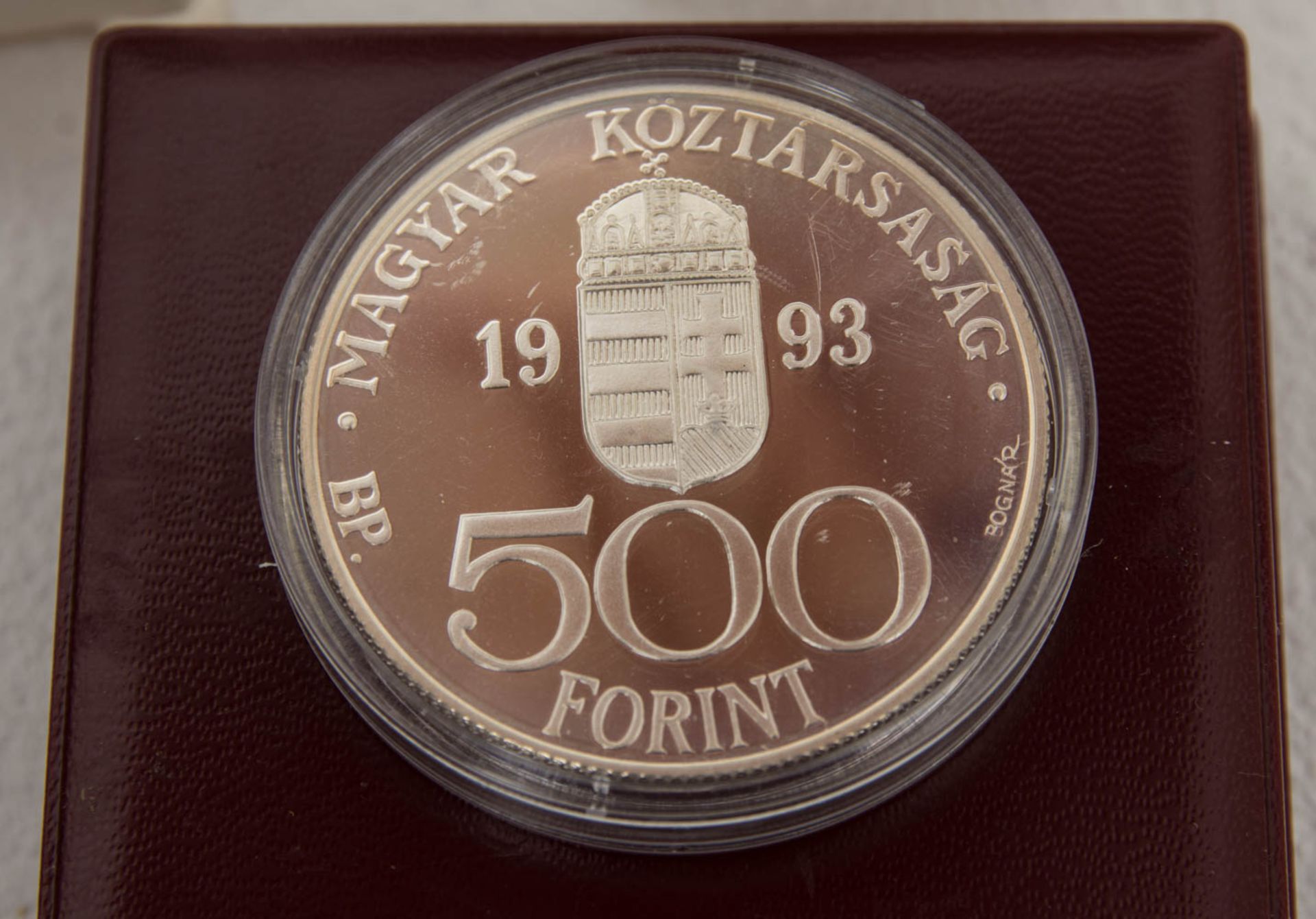 Sammlung Silbermünzen Europa.6 Stück gekapselt, PP mit Etui.2 x 100 Francs Frank - Bild 3 aus 4