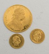 Dukatenkonvolut Gold Österreich.Nachprägungen in 986er Gold:2x1 Dukat 1915.4