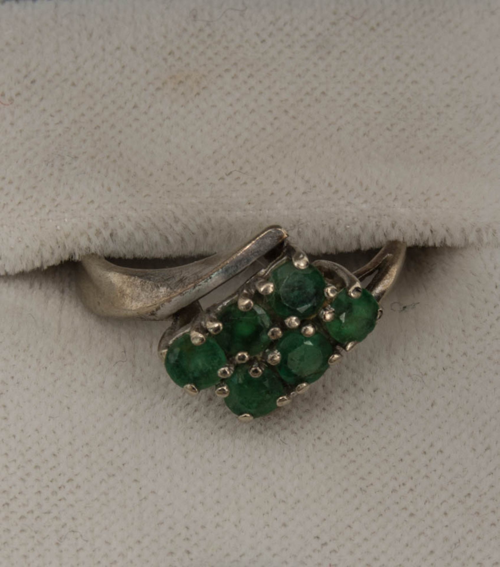 Acht Damenringe mit Perlen und Steinen, 585er Weissgold und Silber.Weissgoldring mit g - Image 3 of 7