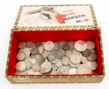 Sammlung Silbermünzen International.Über 550 g Raugewicht.diverse Länder, mit b